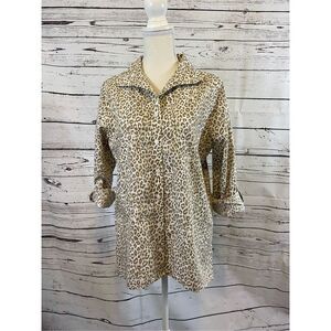 Chicos Cheetah Print No Iron Blouse size 2